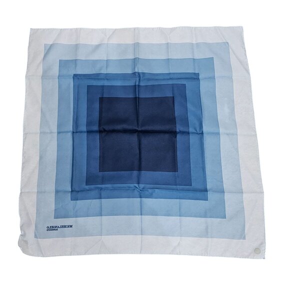 Michelangelo Sorrento Blue Gradient Square Silk Scarf 30"x30" Head Wrap - Picture 7 of 8
